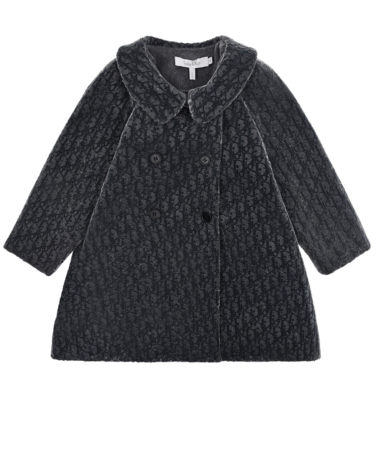 Серое бархатное пальто Dior детское, размер 86, цвет серый - фото 1