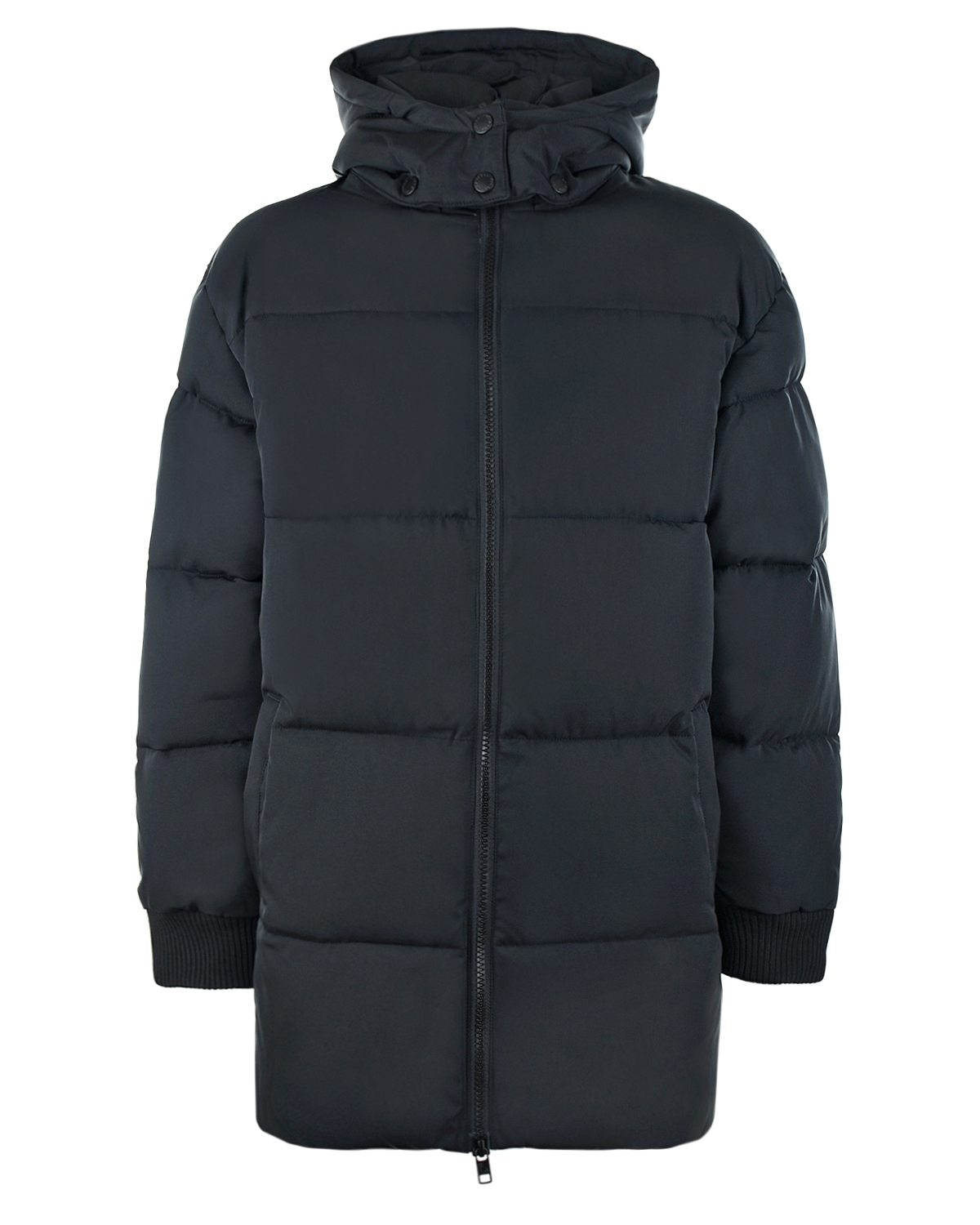 Удлиненная куртка с лампасами на рукавах Stella McCartney детская, размер 140, цвет черный - фото 1