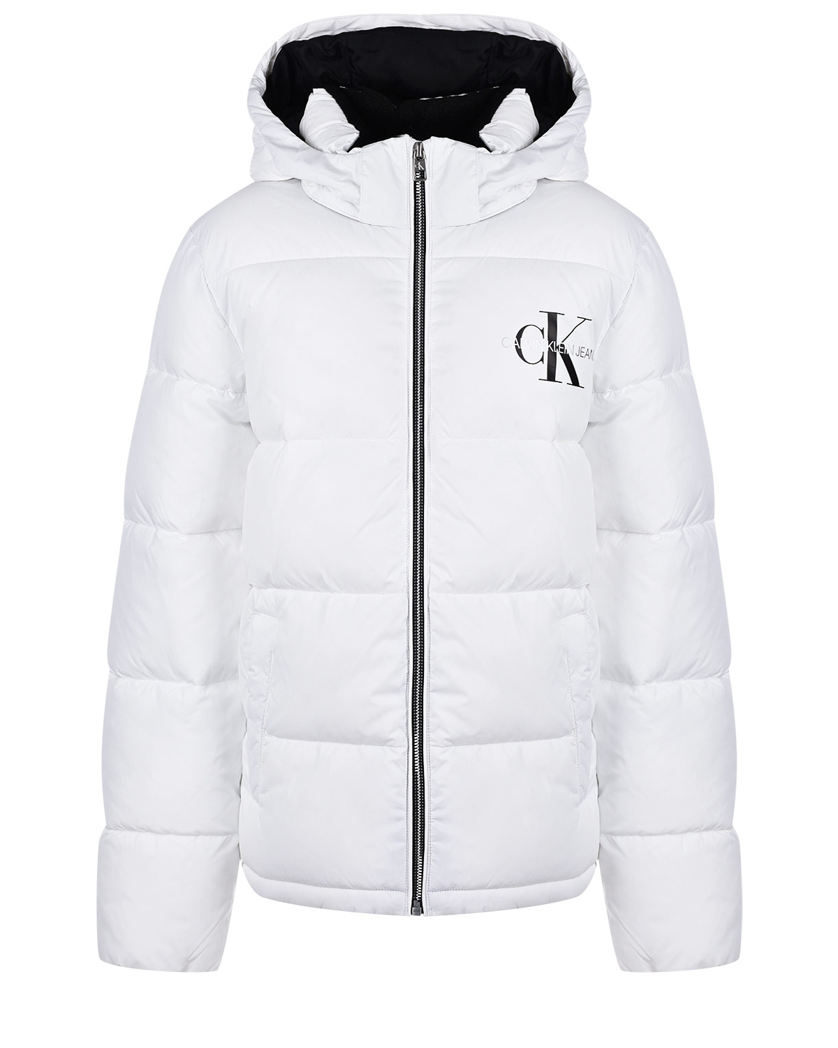 Белая стеганая куртка с логотипом Calvin Klein детская, размер 140, цвет белый - фото 1