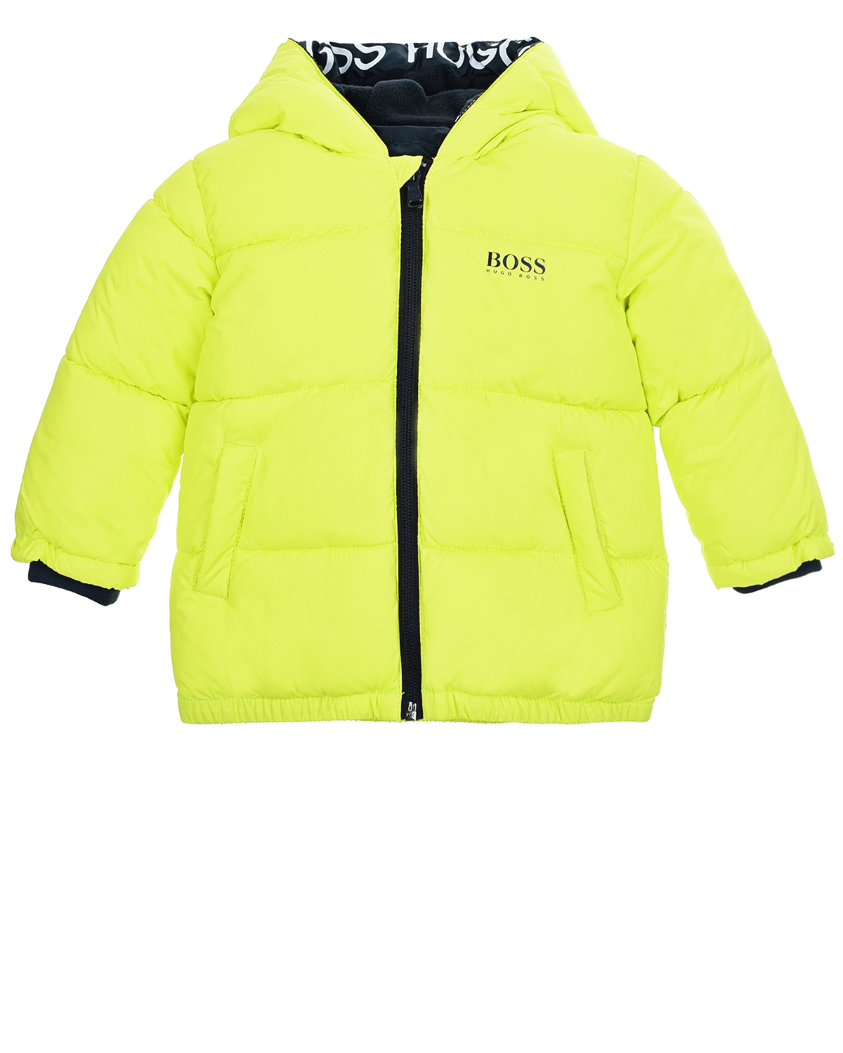 Неоновая куртка с логотипом на капюшоне Hugo Boss детская