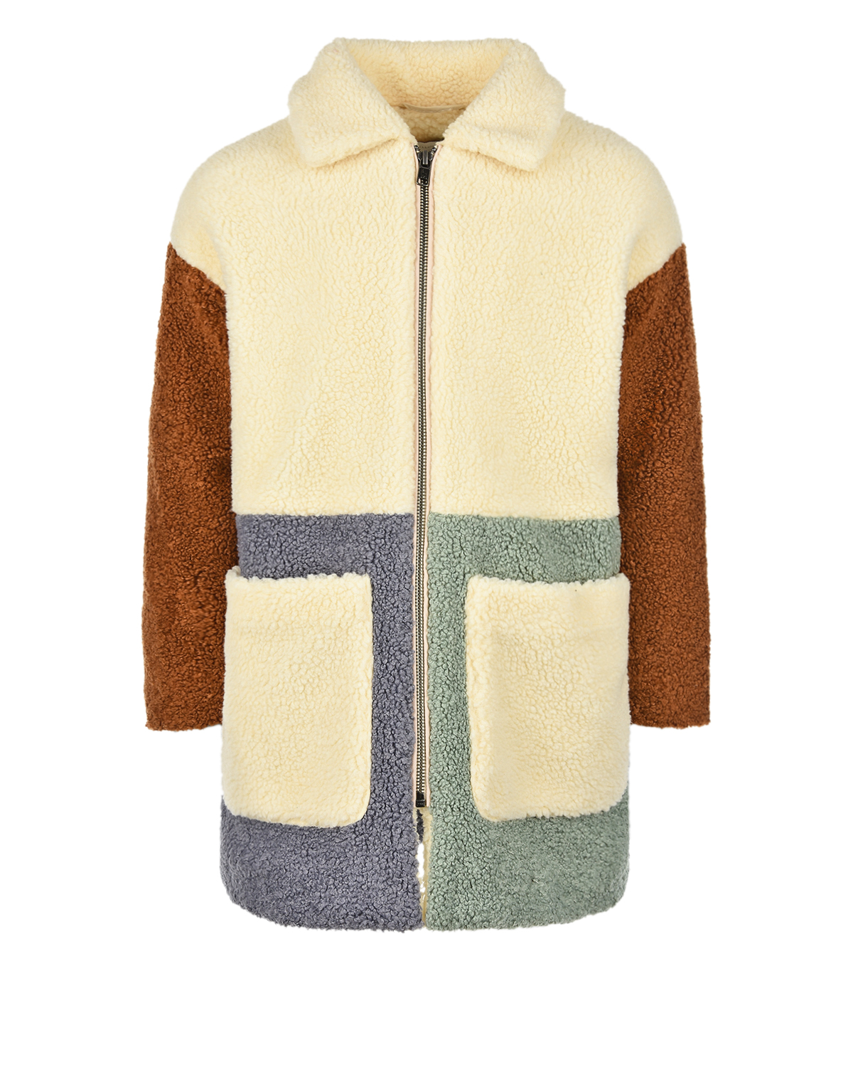 Пальто в стле color block Stella McCartney детское, размер 104, цвет мультиколор - фото 1