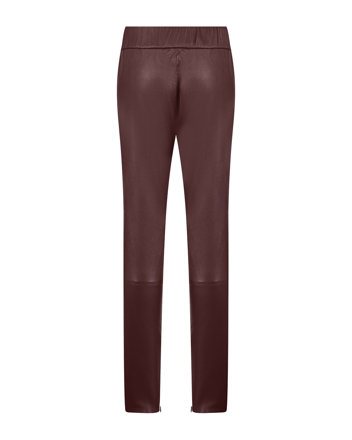 Коричневые брюки из кожи Benedetta Novi, размер 42, цвет бордовый - фото 5