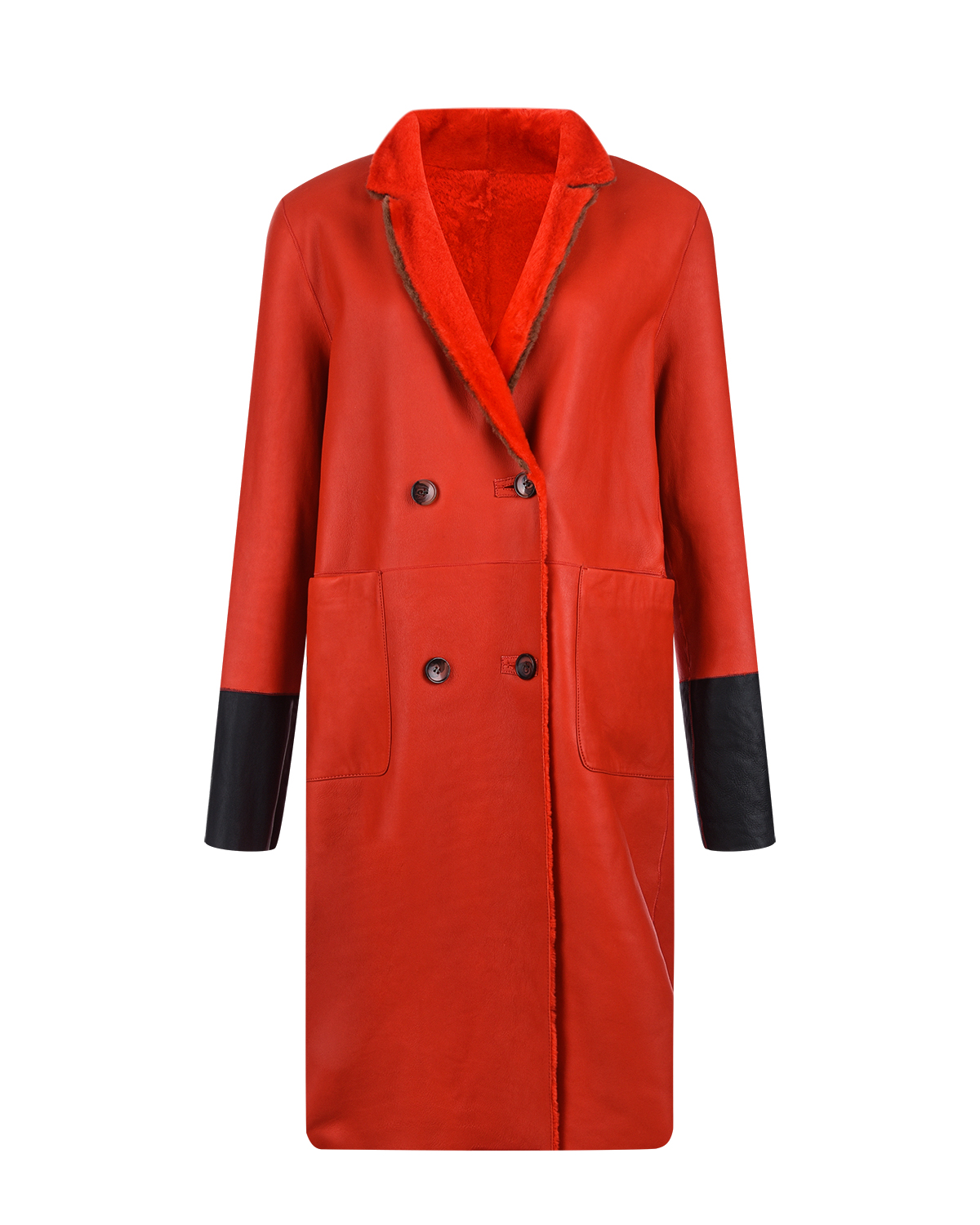 Красное двустороннее пальто Benedetta Novi, размер 46, цвет красный