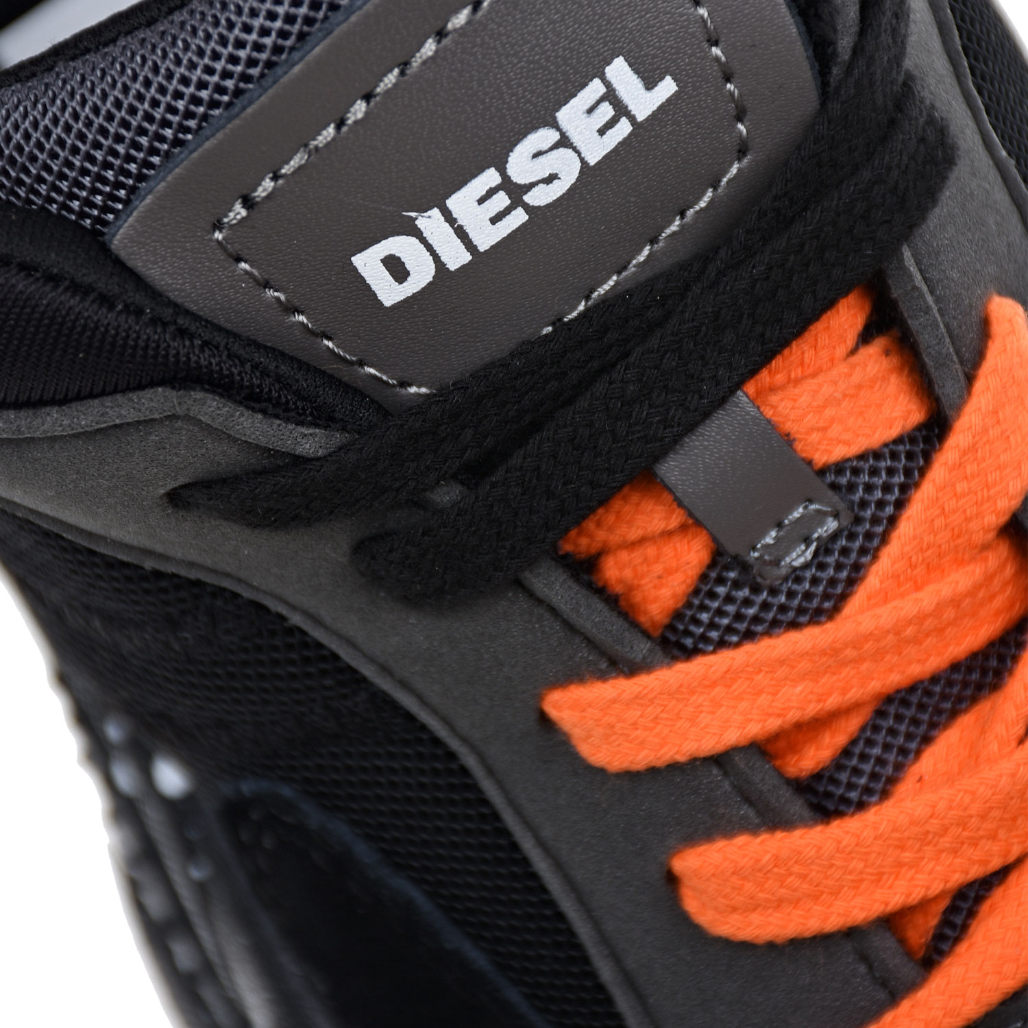 Черные кроссовки Ugly с оранжевыми шнурками Diesel детские, размер 35, цвет черный - фото 6