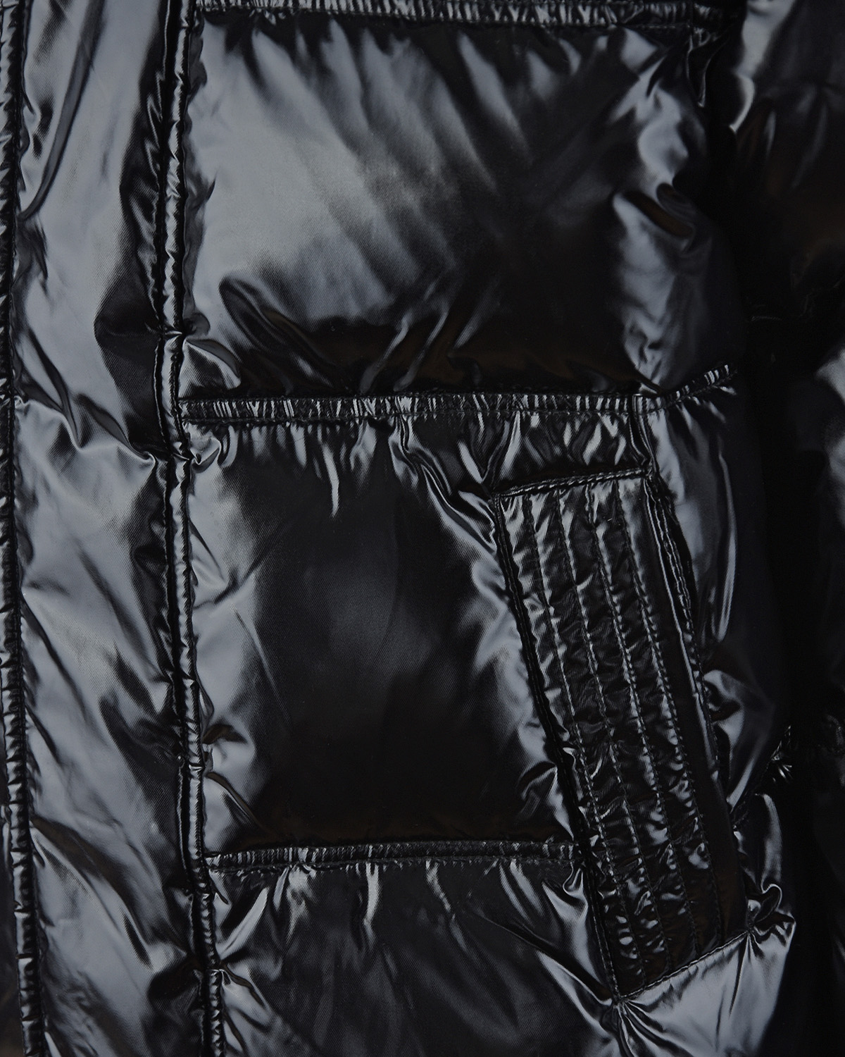 Черная стеганая куртка из нейлона Diesel детская, размер 128, цвет черный - фото 4