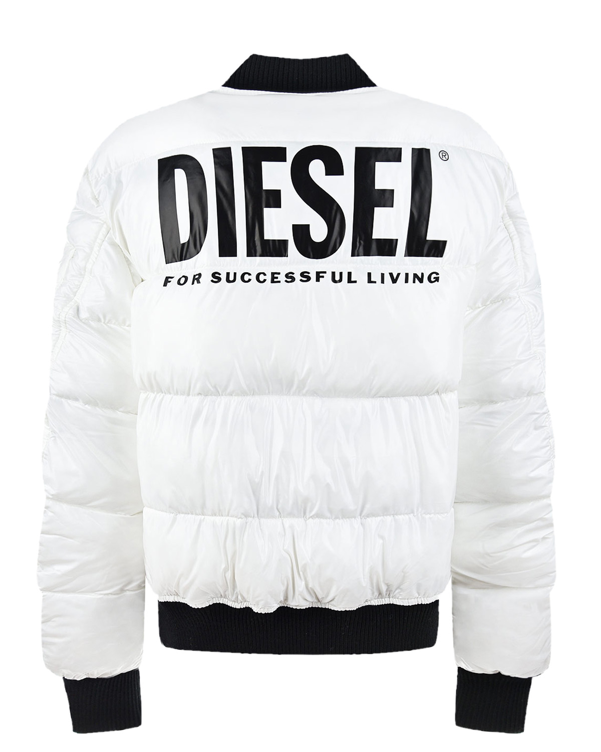Белая куртка с логотипом Diesel детская, размер 140, цвет белый - фото 2