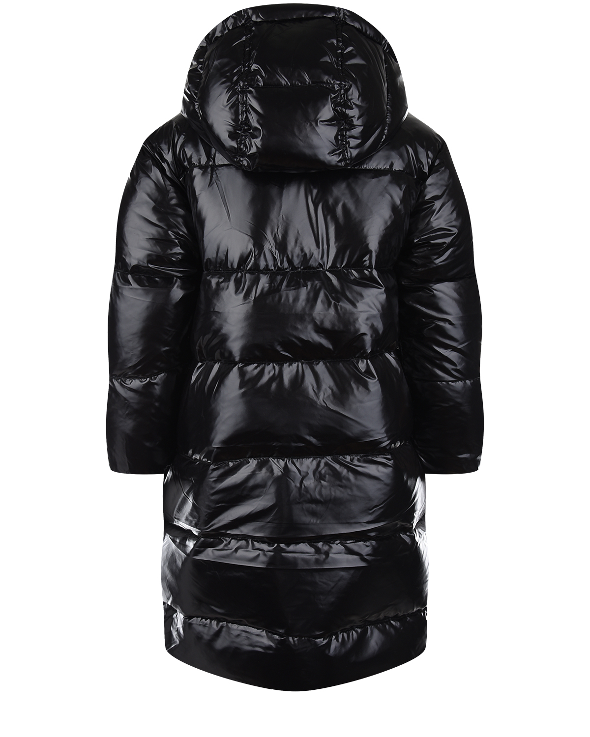 Черное стеганое пальто с капюшоном Diesel детское, размер 116, цвет черный - фото 2