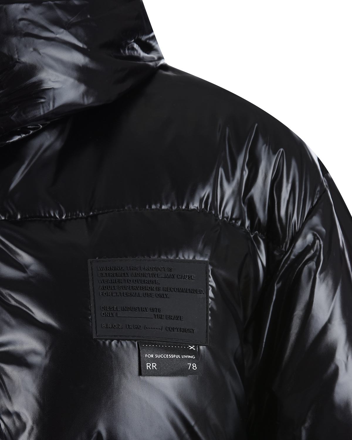 Черное стеганое пальто с капюшоном Diesel детское, размер 116, цвет черный - фото 3