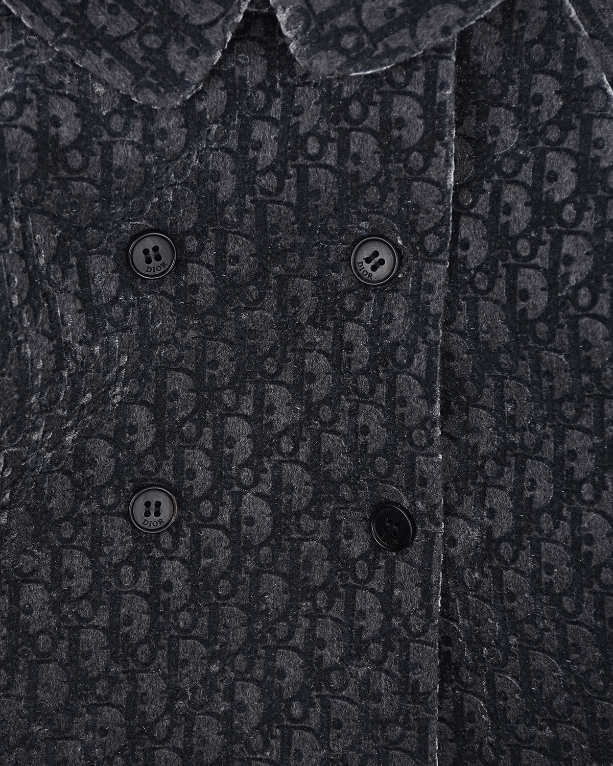 Серое бархатное пальто Dior детское, размер 86, цвет серый - фото 3