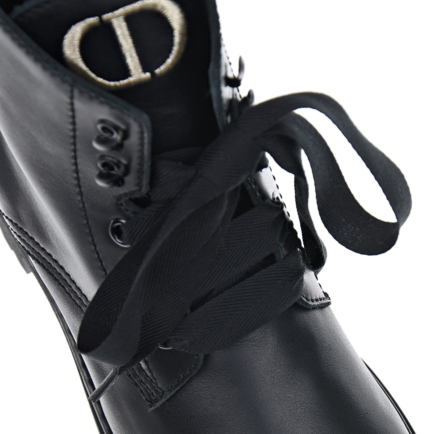 Черные ботинки с вышитым логотипом Dior детские, размер 32, цвет черный - фото 7