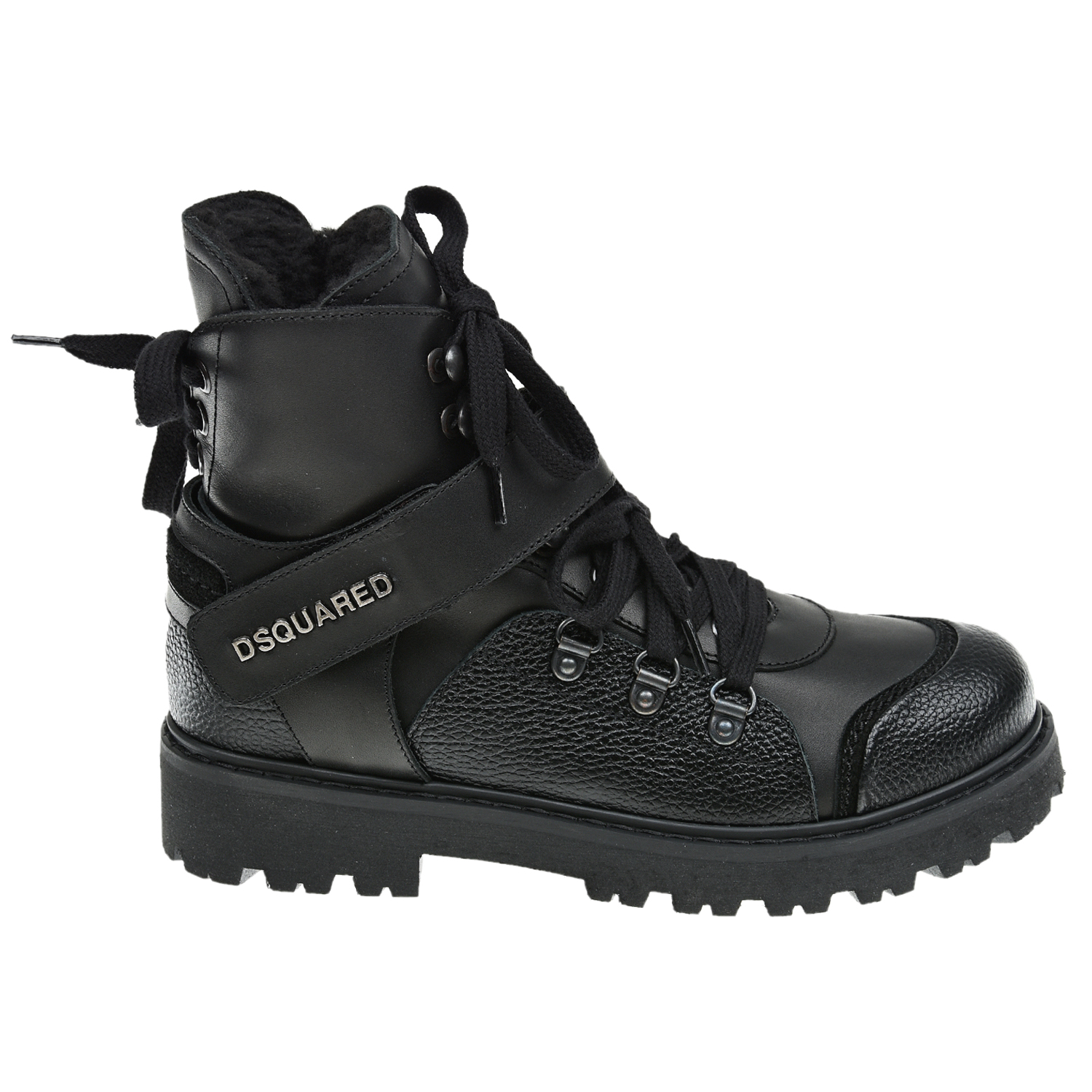 Черные ботинки с подкладкой из шерсти Dsquared2 детские, размер 37, цвет черный - фото 2