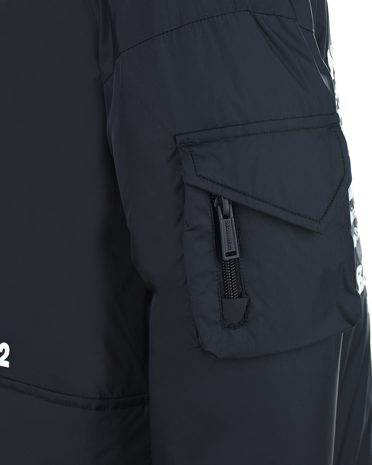 Черная куртка с принтом на спинке Dsquared2 детская, размер 140, цвет серый - фото 3