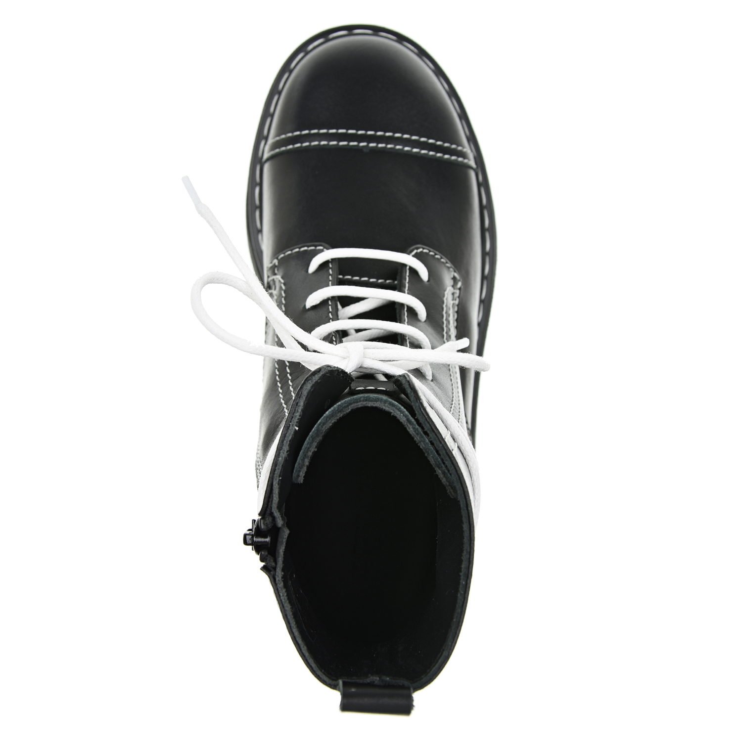 Высокие ботинки с белыми шнурками Emporio Armani детские, размер 35, цвет черный - фото 5