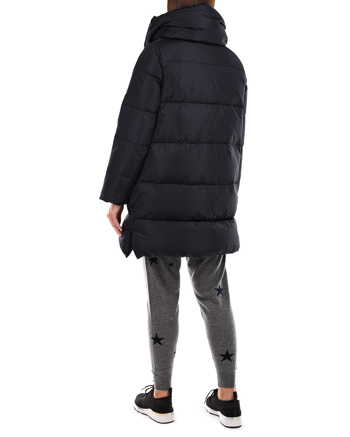 Черное пуховое пальто с высоким воротником Freedomday, размер 42, цвет черный - фото 4