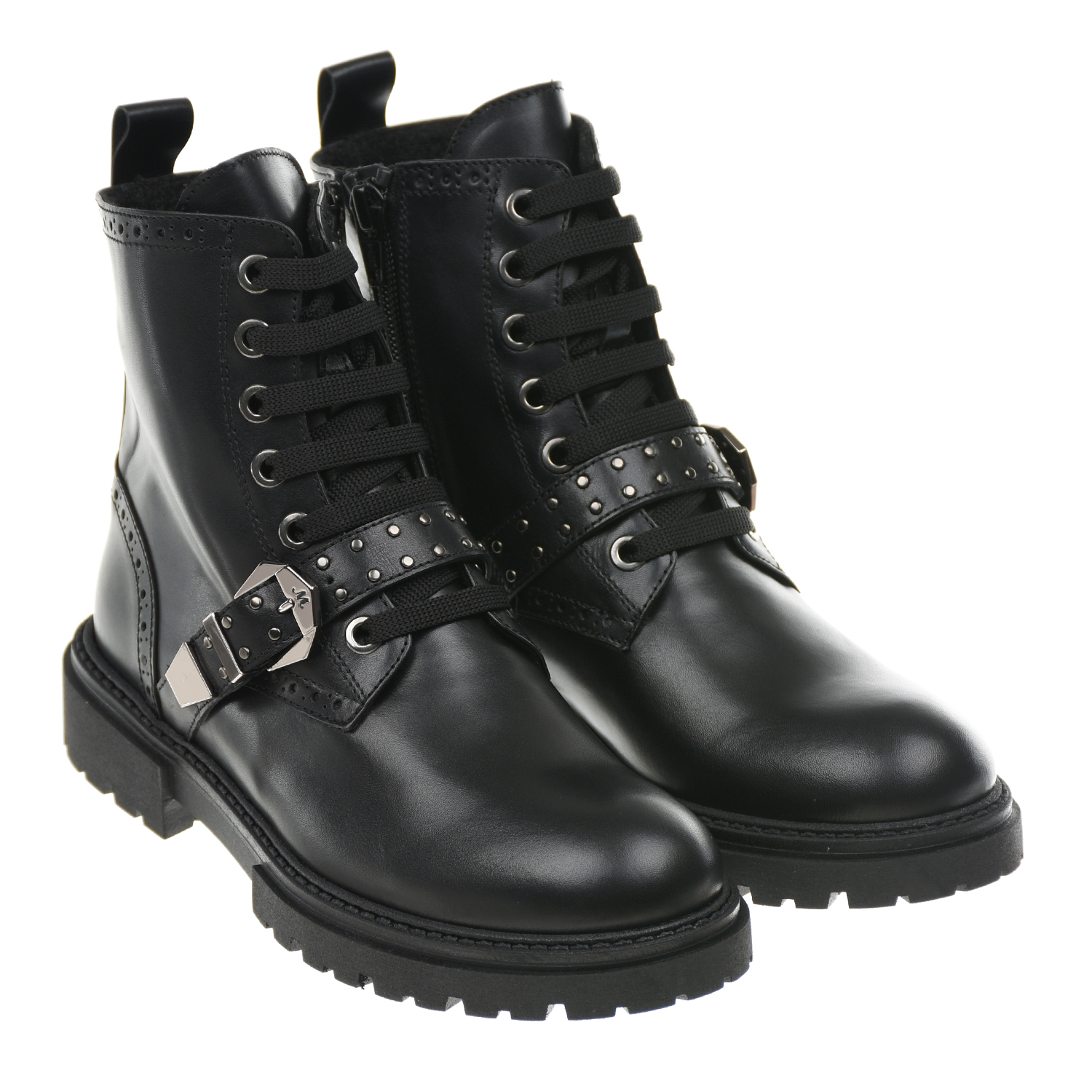 

Ботинки из кожи с перфорированным кантом Missouri детские, Черный, Ботинки из кожи с перфорированным кантом Missouri детские