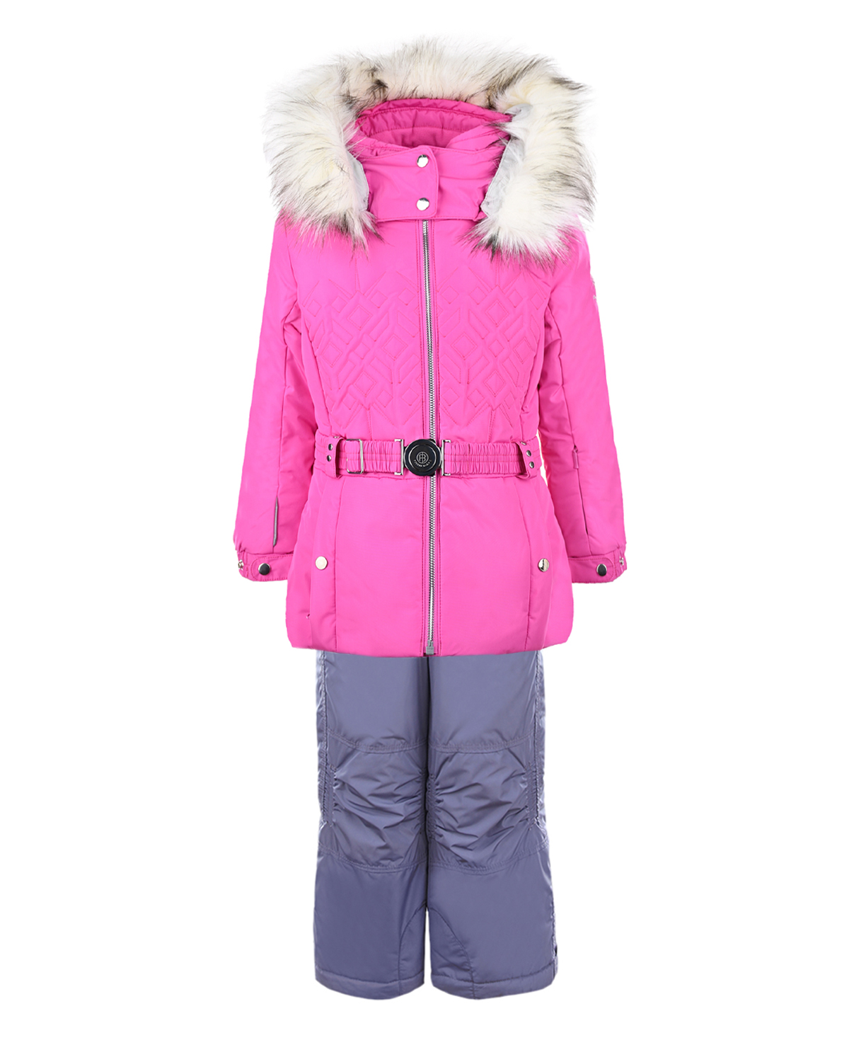 Комплект из розовой куртки и серого полукомбинезона Poivre Blanc детский, размер 104, цвет нет цвета - фото 1