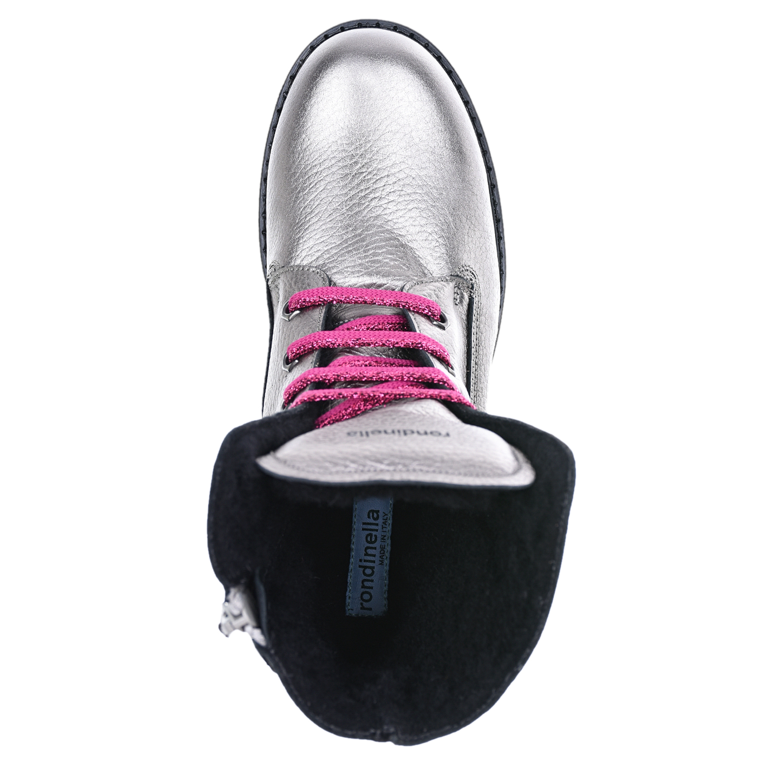 Серебристые ботинки с розовыми шнурками Rondinella детские, размер 27, цвет серебристый - фото 5
