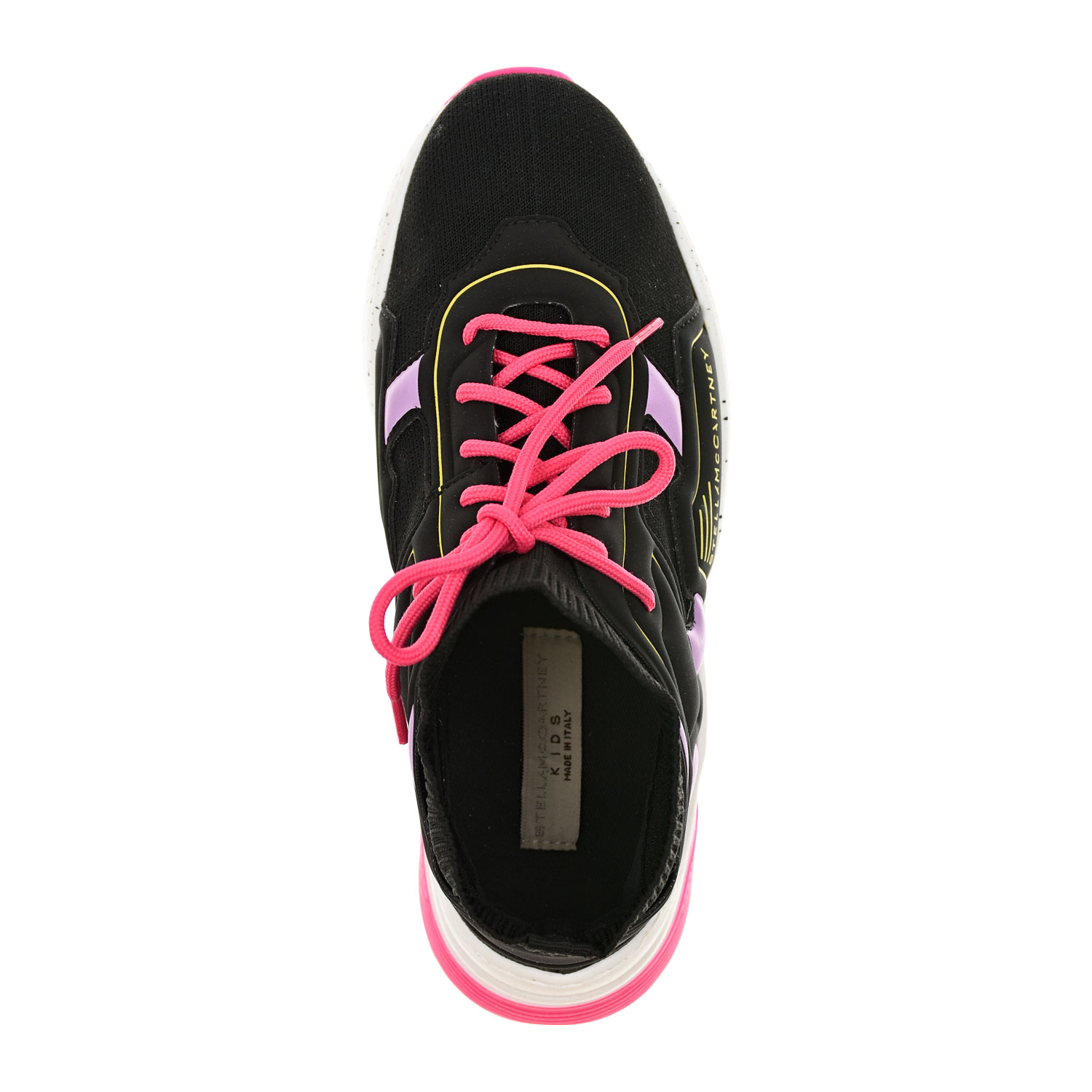 Черные кроссовки-носки со шнурками цвета фуксии Stella McCartney детские, размер 36 - фото 4