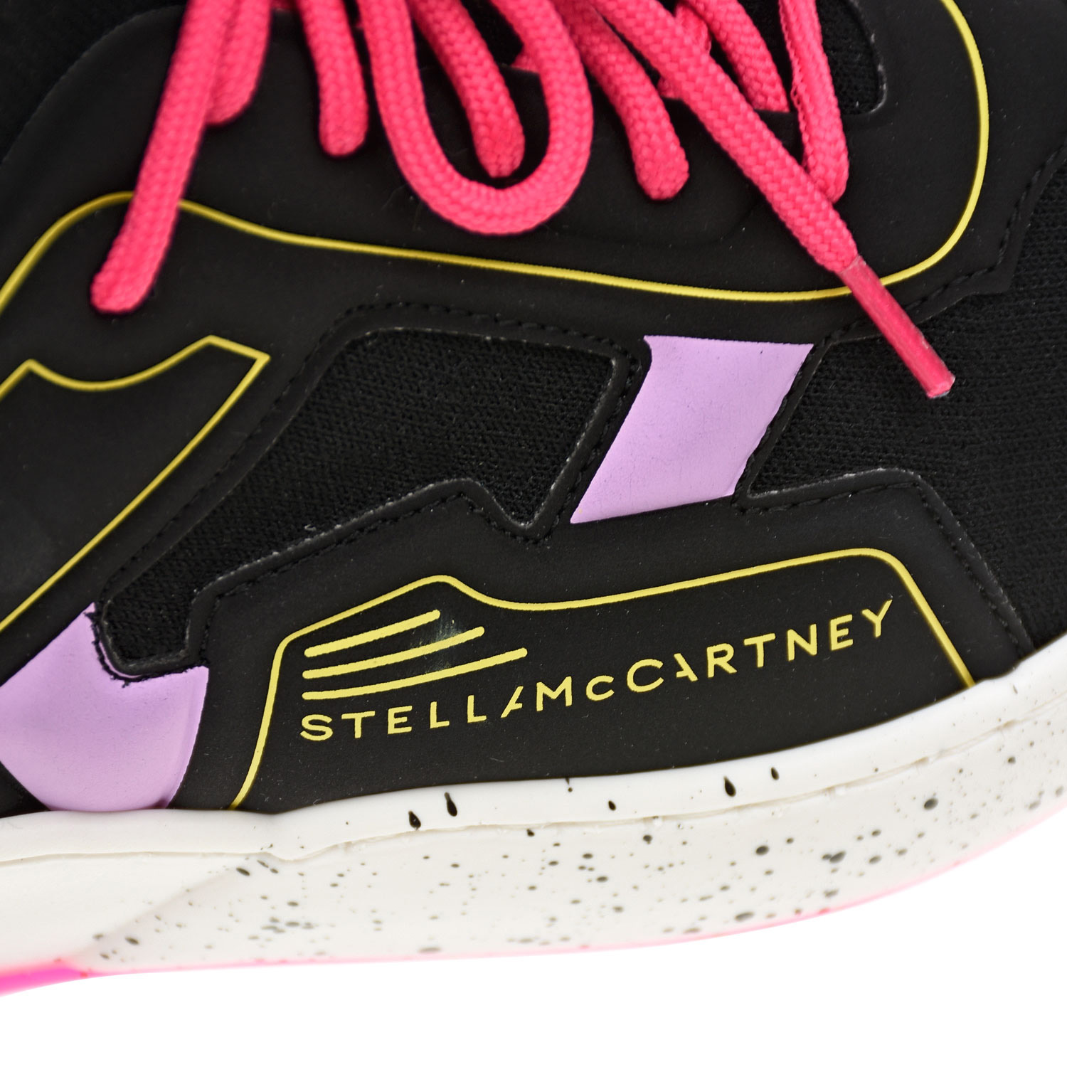 Черные кроссовки-носки со шнурками цвета фуксии Stella McCartney детские, размер 36 - фото 6