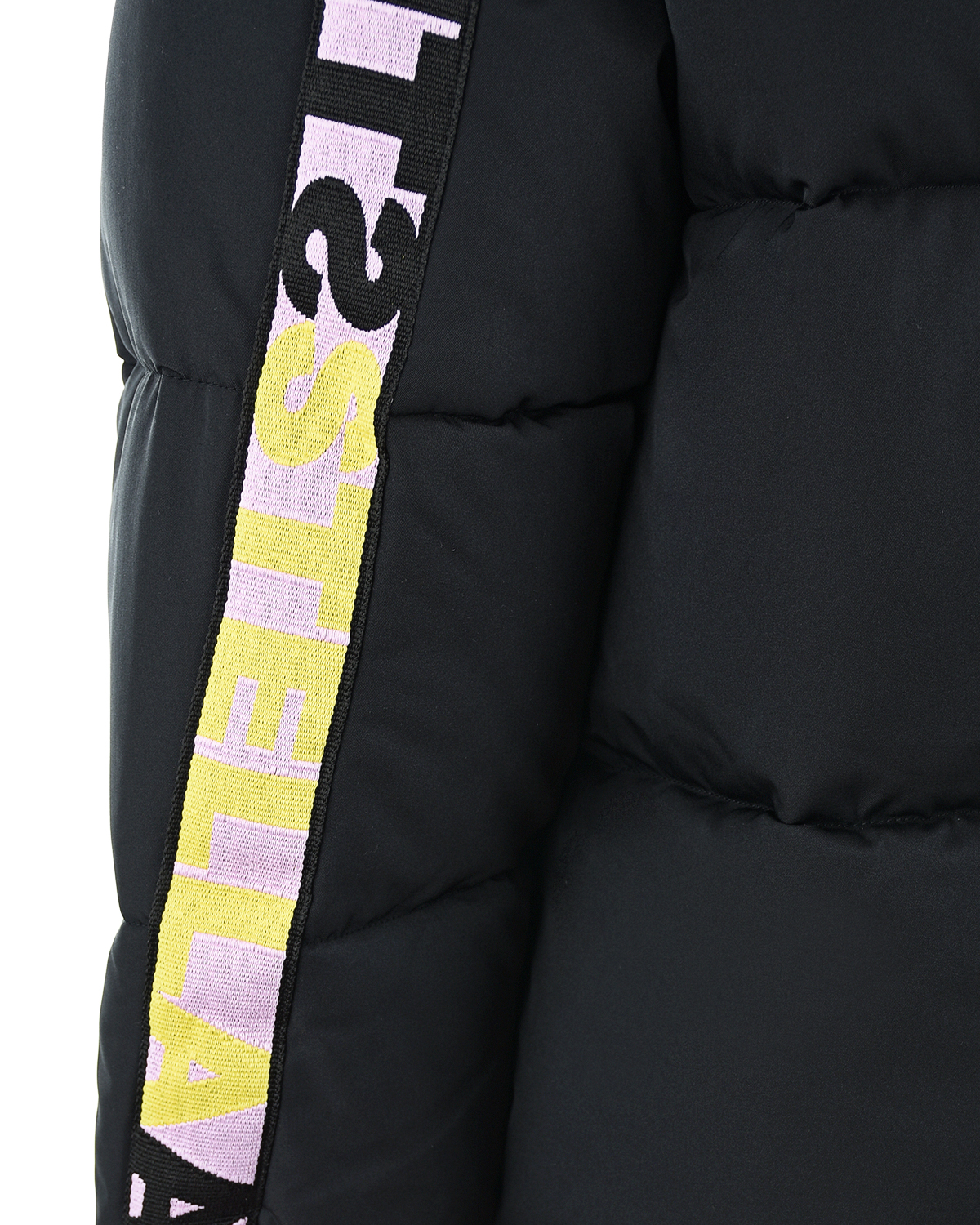 Удлиненная куртка с лампасами на рукавах Stella McCartney детская, размер 140, цвет черный - фото 4