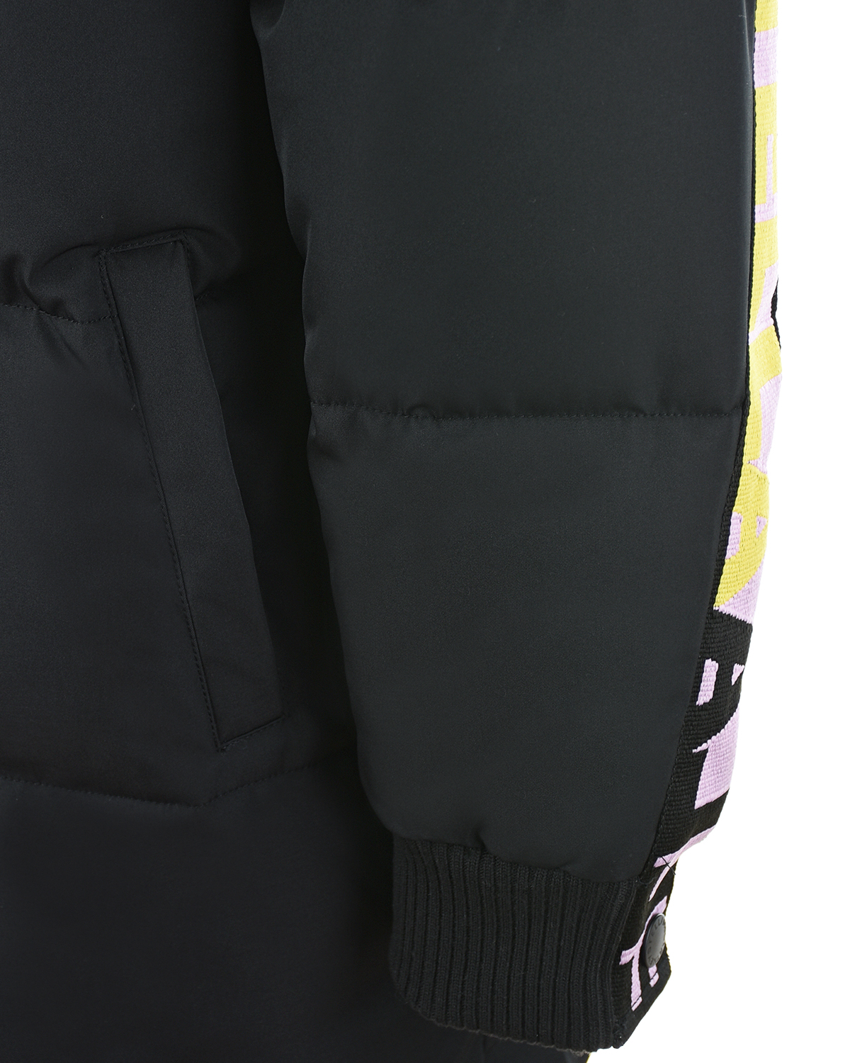 Удлиненная куртка с лампасами на рукавах Stella McCartney детская, размер 140, цвет черный - фото 5
