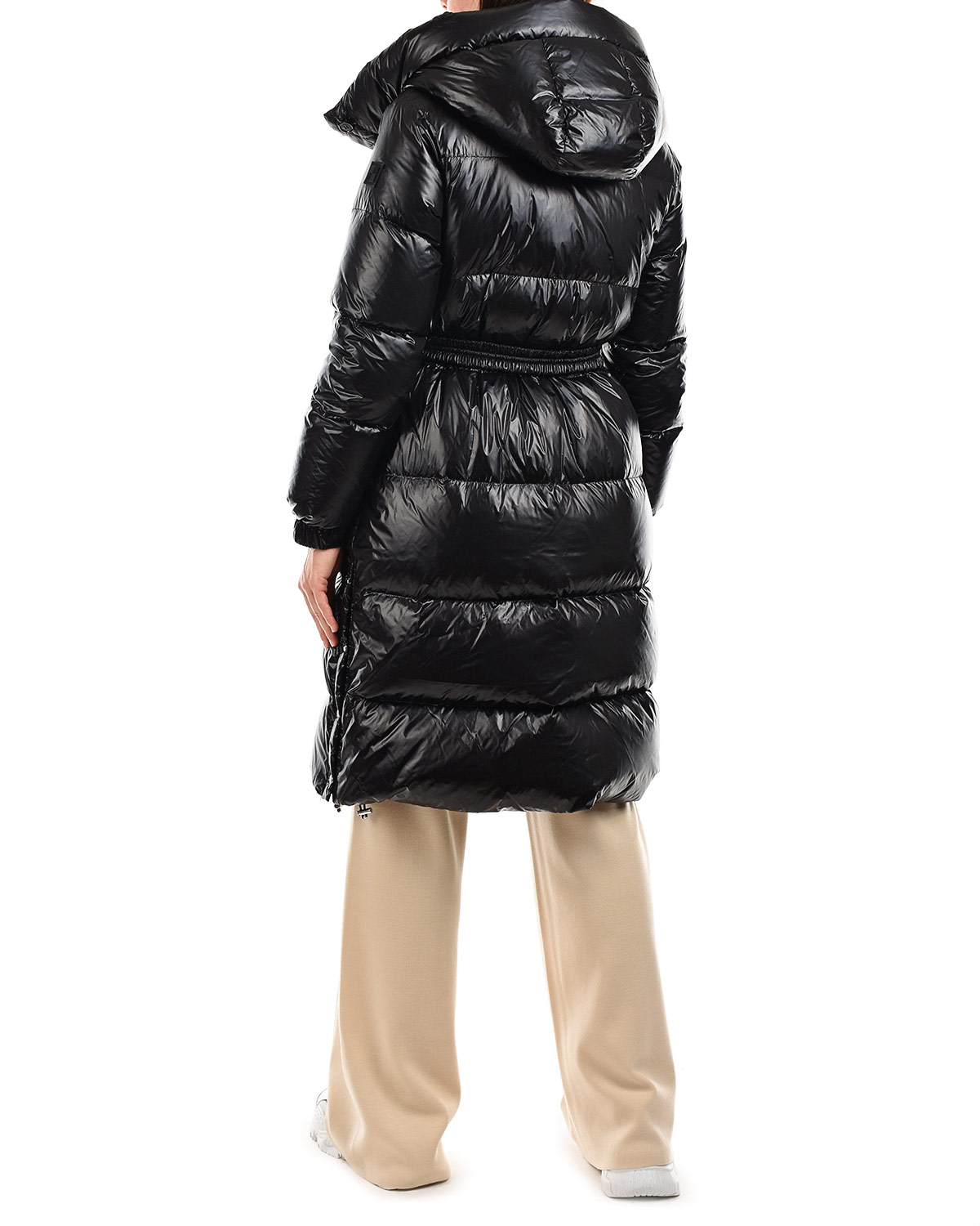Черное пальто-пуховик с капюшоном Woolrich, размер 40, цвет черный - фото 4