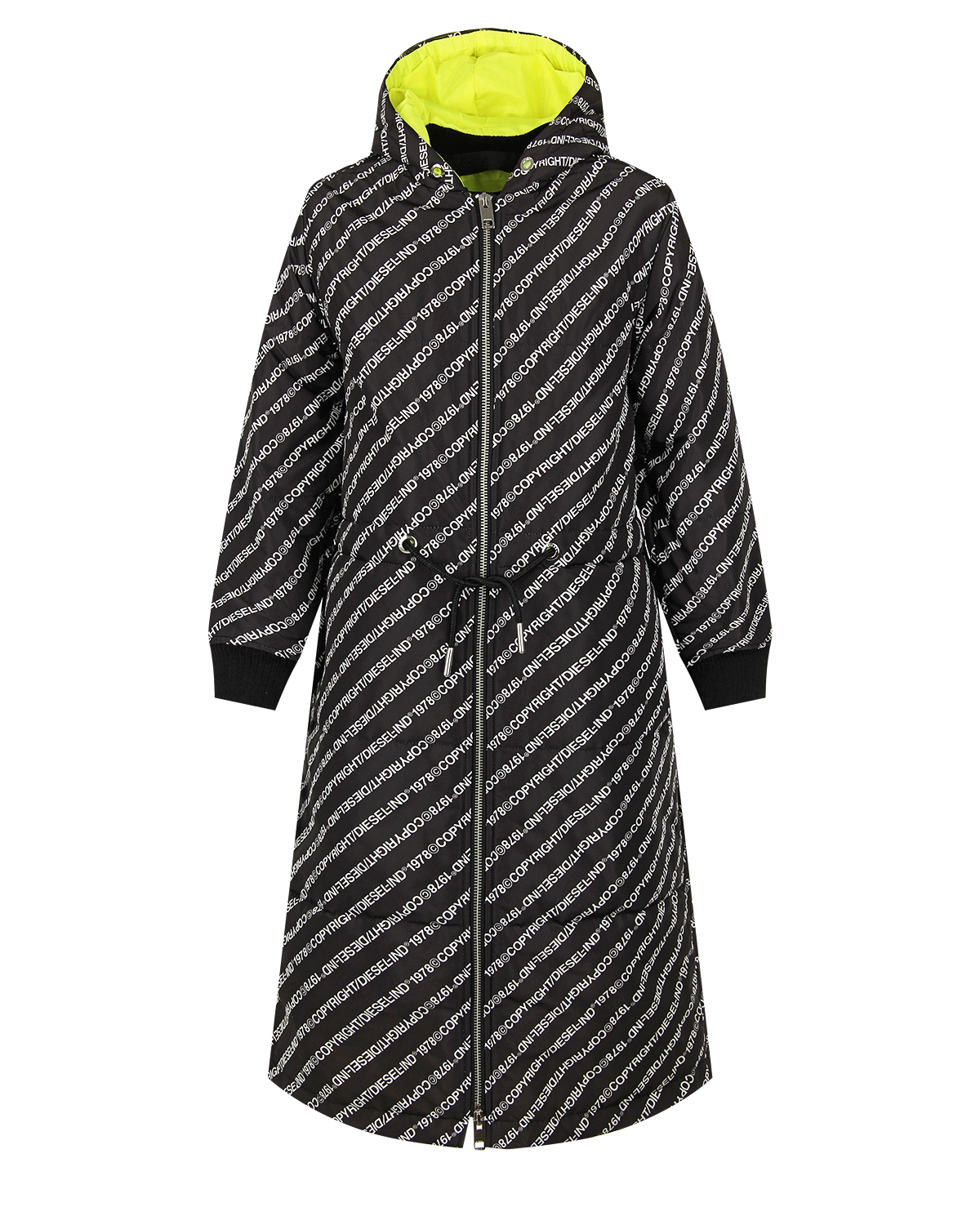 Пальто с принтом "Copyright Diesel" детское, размер 128, цвет черный - фото 1