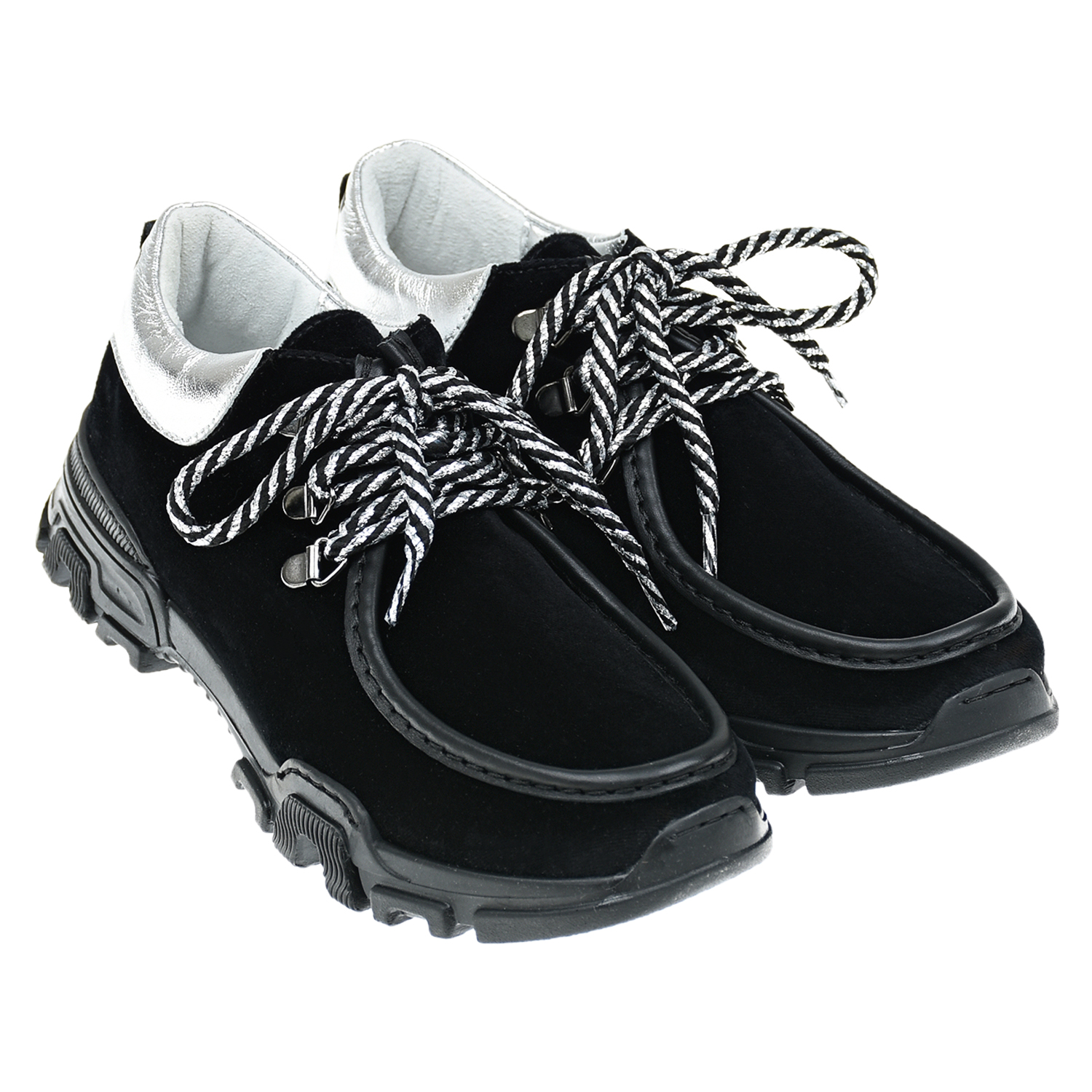Низкие ботинки для девочек Monnalisa детские, размер 38, цвет черный - фото 1