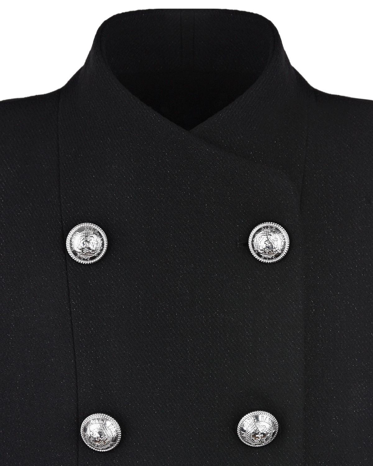 Черное пальто-кейп из шерсти Balmain детское, размер 152, цвет черный - фото 5