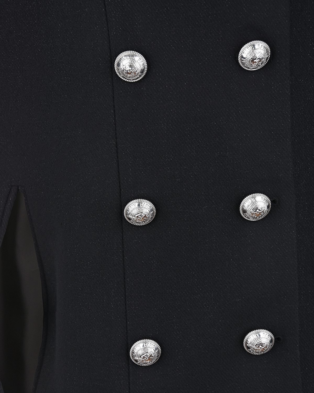 Черное пальто-кейп из шерсти Balmain детское, размер 152, цвет черный - фото 6