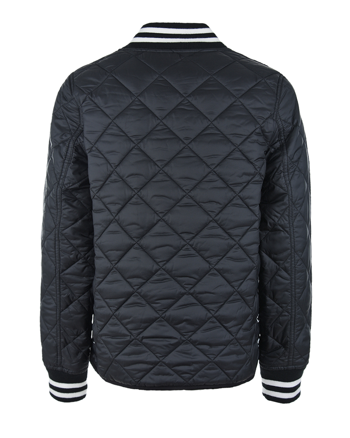 Стеганая куртка-бомбер с клетчатой подкладкой Burberry детская, размер 104, цвет черный - фото 3