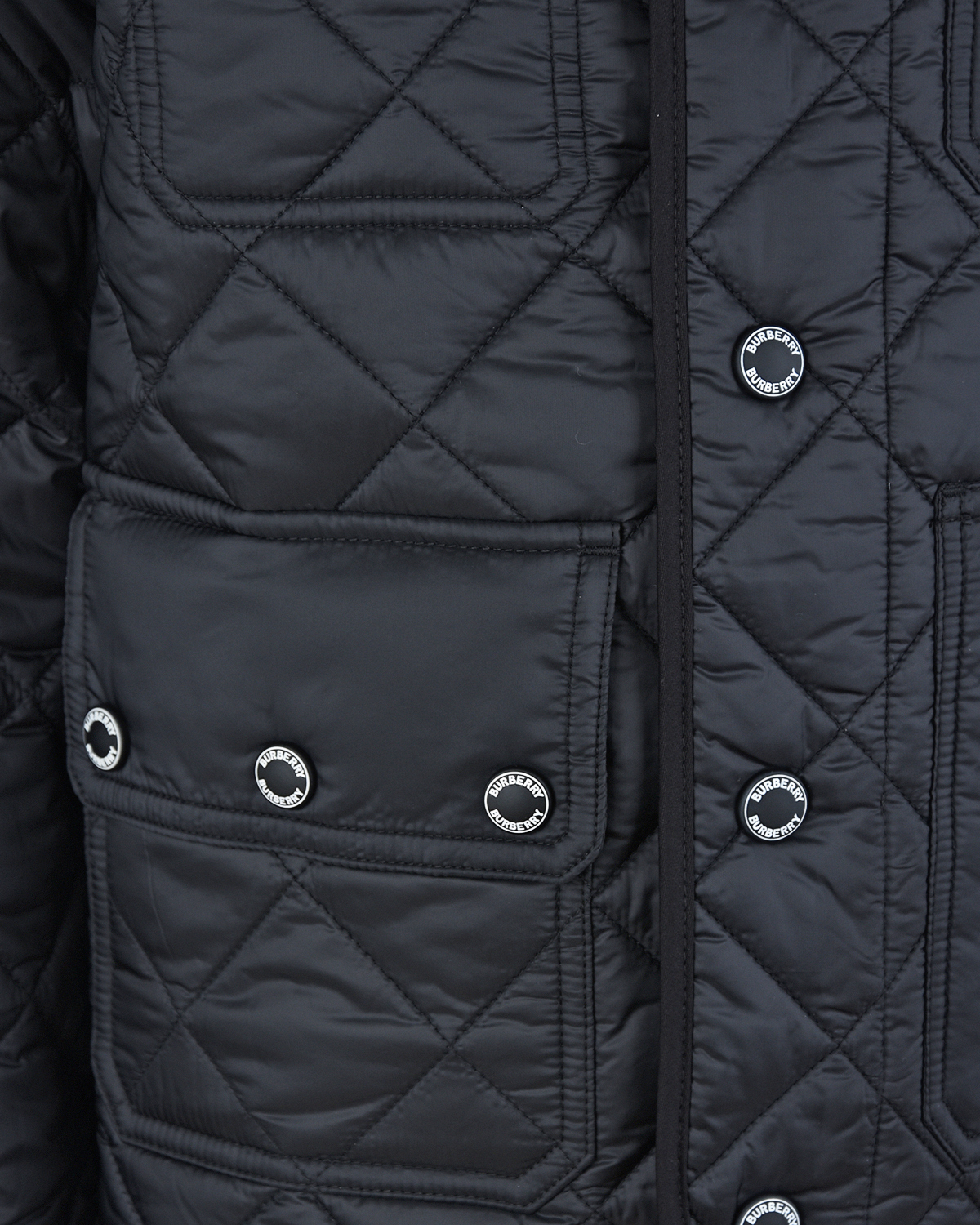 Стеганая куртка-бомбер с клетчатой подкладкой Burberry детская, размер 104, цвет черный - фото 5
