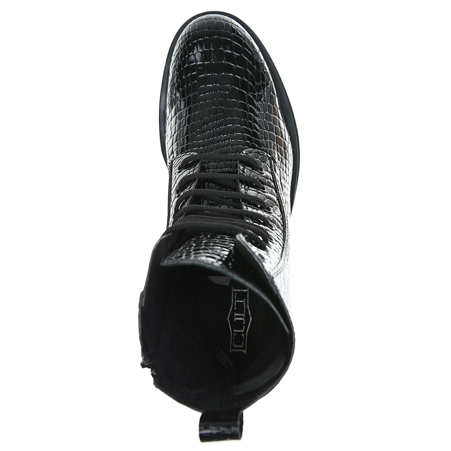 Ботинки из лакированной кожи с узором под крокодила CULT детские, размер 37, цвет черный - фото 5