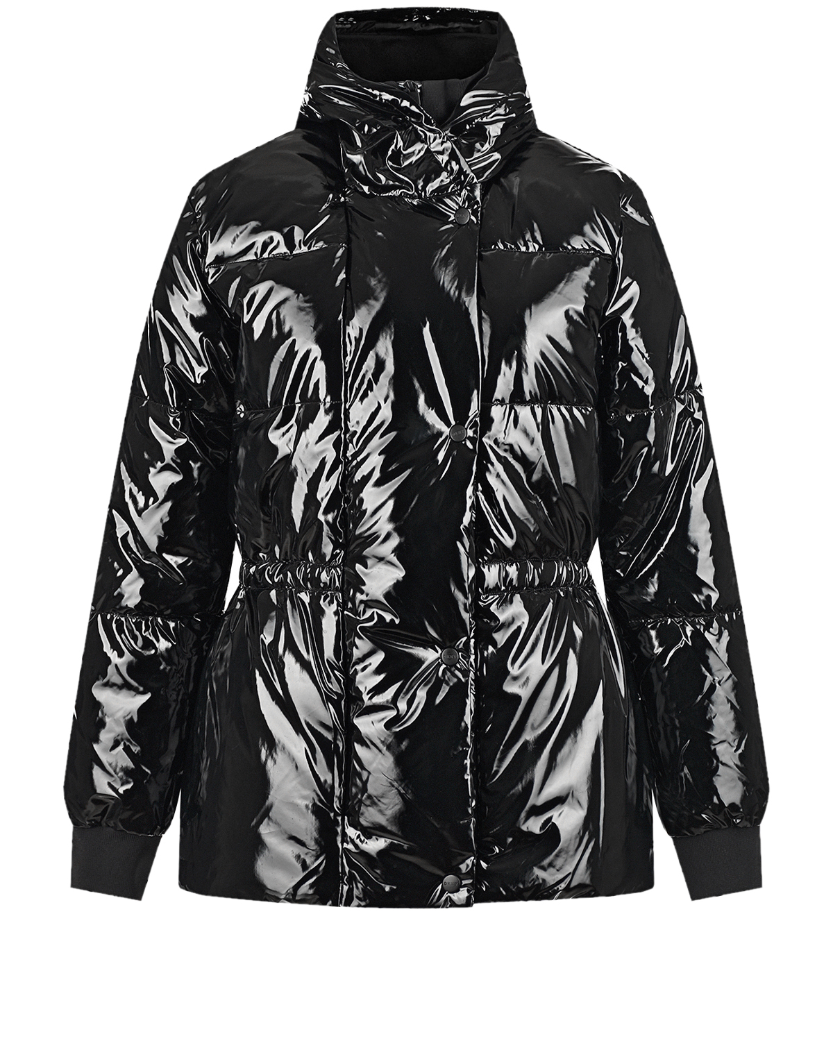 Черная куртка с глянцевым эффектом DKNY детская, размер 176, цвет черный - фото 1