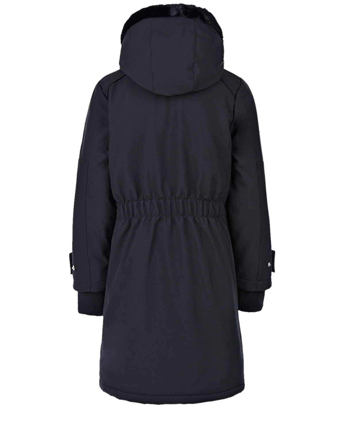Черное пальто с отделкой из эко-меха Givenchy детское, размер 116, цвет черный - фото 2