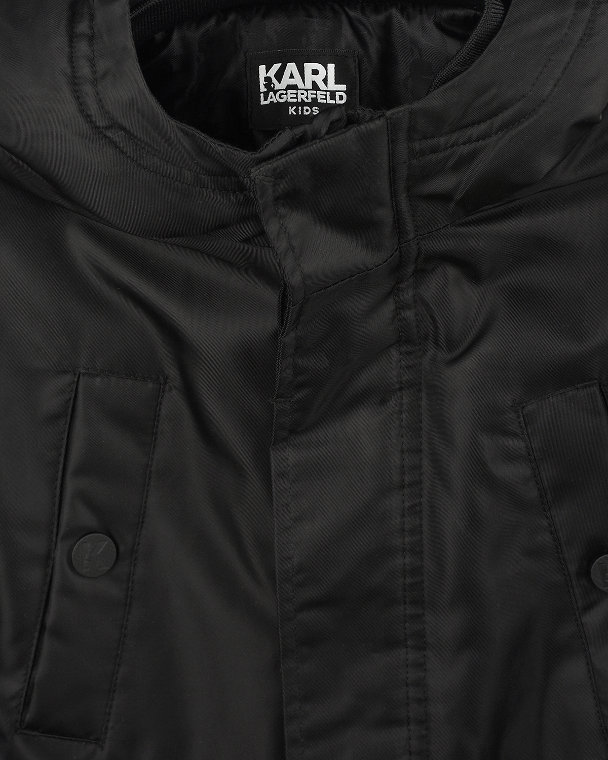Черное пальто с объемными карманами Karl Lagerfeld kids детское, размер 140, цвет черный - фото 5