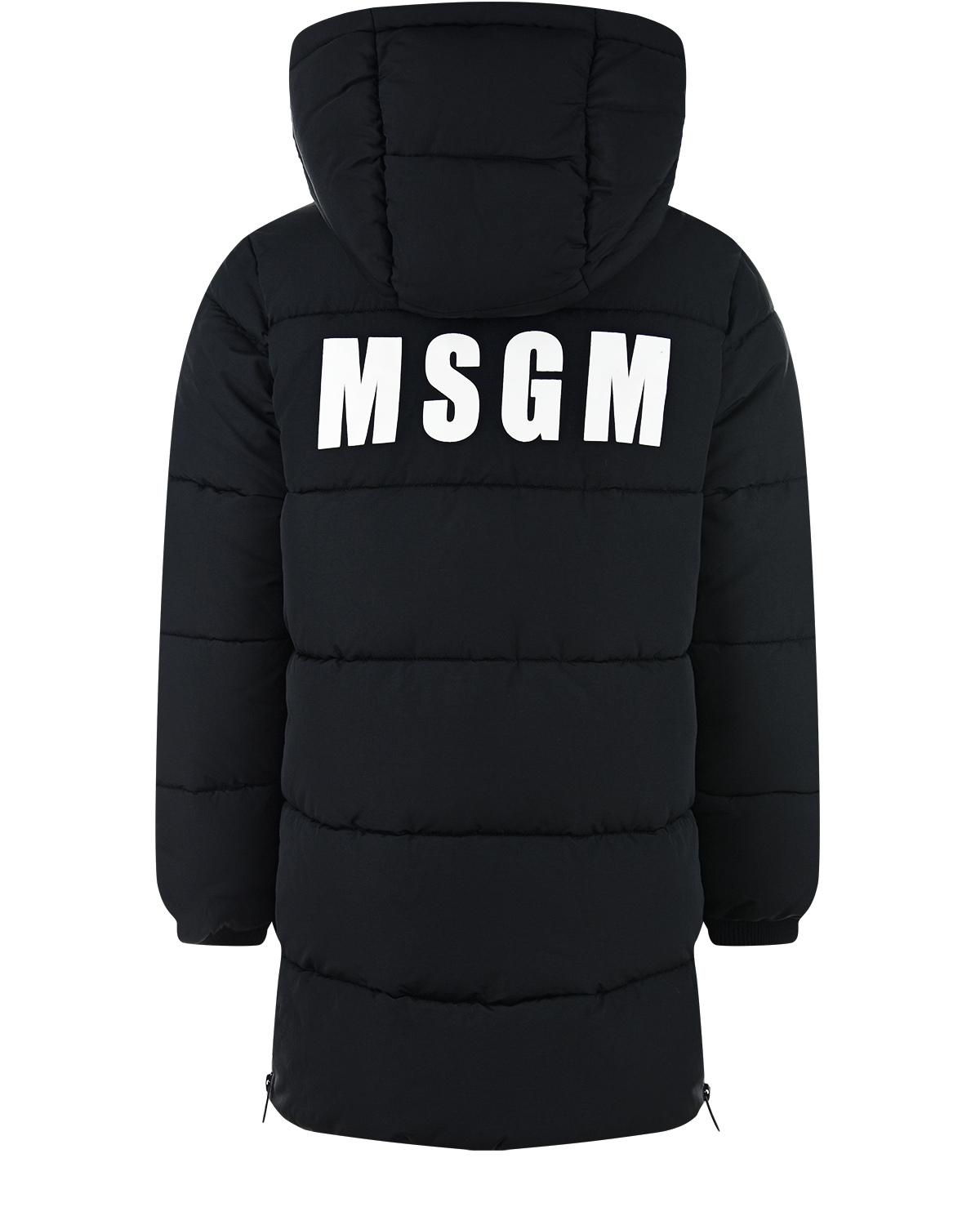 Черное пальто для мальчиков MSGM детское, размер 140, цвет черный - фото 2