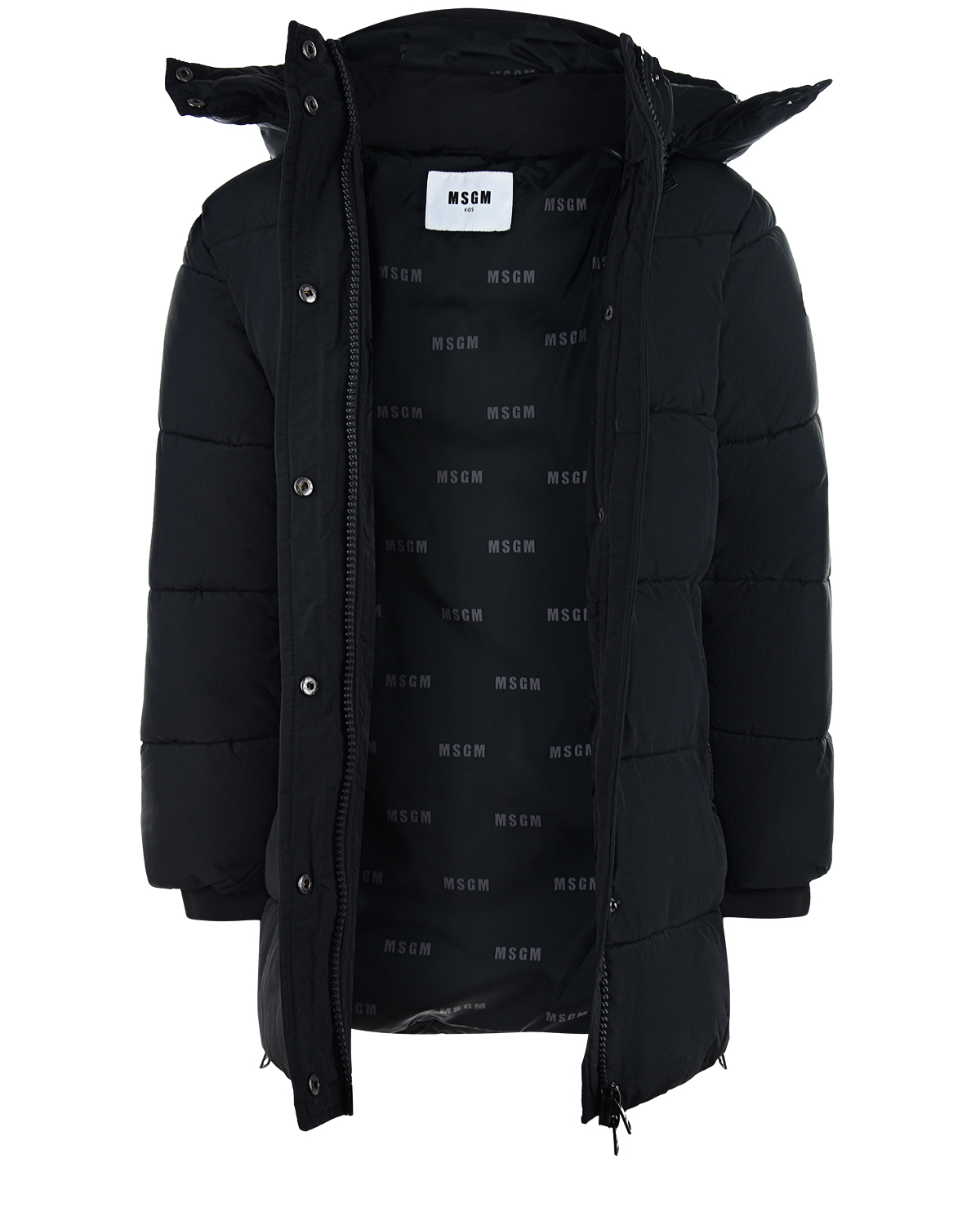Черное пальто для мальчиков MSGM детское, размер 140, цвет черный - фото 3