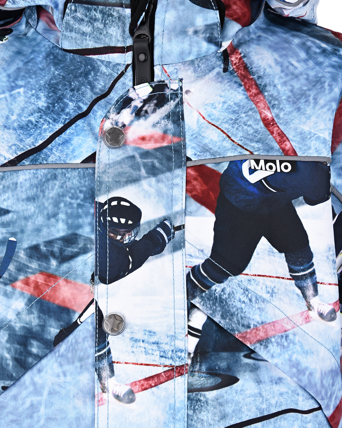 Голубой комбинезон с принтом "Хоккей" Molo детский, размер 98 - фото 4