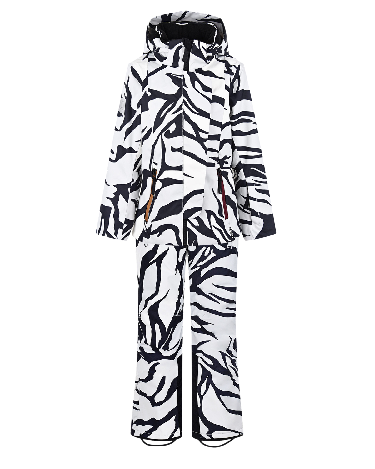 Комплект с принтом "зебра" (куртка, брюки, подтяжки) Molo детский