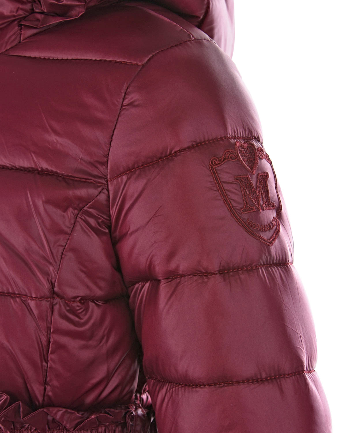 Красное стеганое пальто с поясом Monnalisa детское, размер 104, цвет красный - фото 5