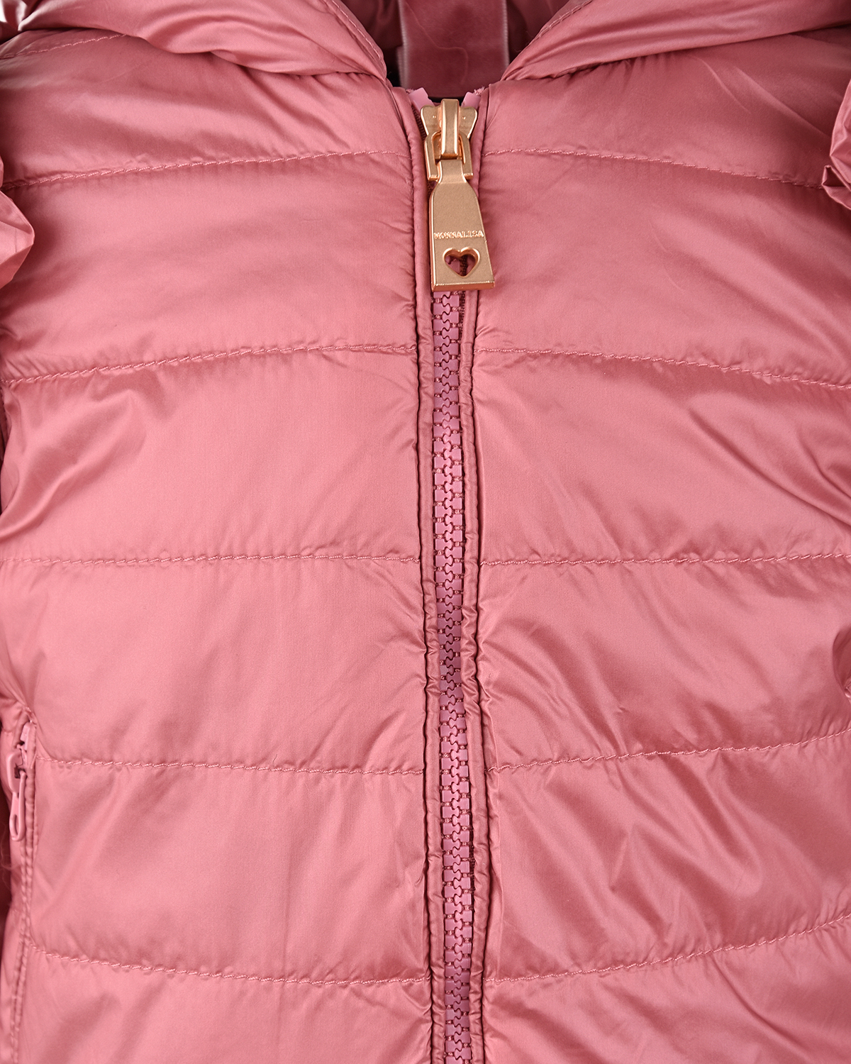 Бордовая стеганая куртка с рюшами Monnalisa детская, размер 104, цвет бордовый - фото 4