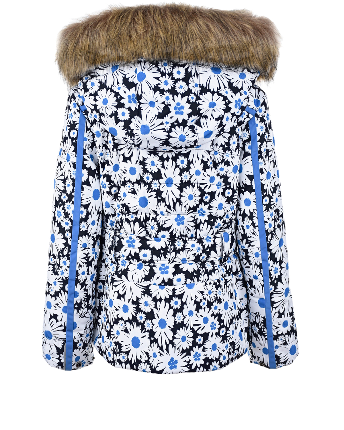 Куртка с принтом "ромашки" Poivre Blanc детская, размер 128, цвет синий - фото 2