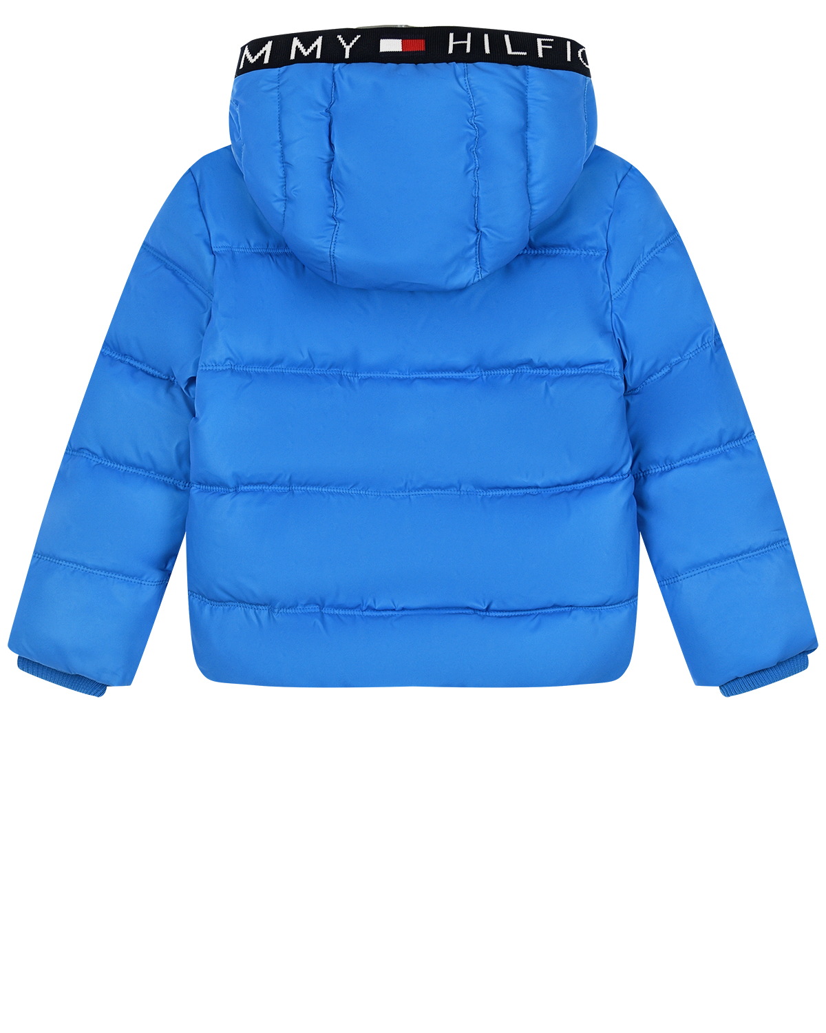 Синяя куртка с капюшоном Tommy Hilfiger детская, размер 104, цвет голубой - фото 2