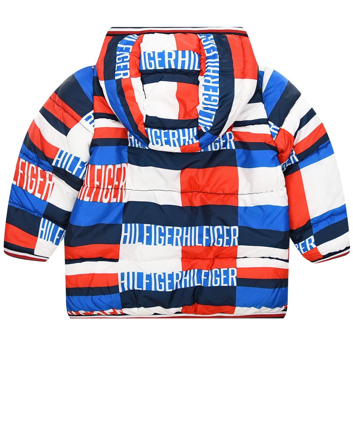 Демисезонная куртка в стиле color block Tommy Hilfiger детская, размер 80, цвет мультиколор - фото 2
