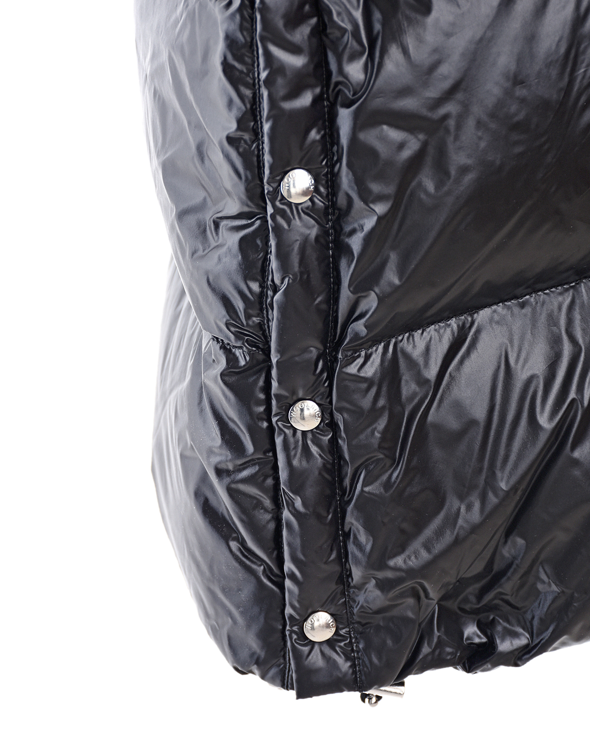 Черное пальто-пуховик с капюшоном Woolrich, размер 40, цвет черный - фото 11