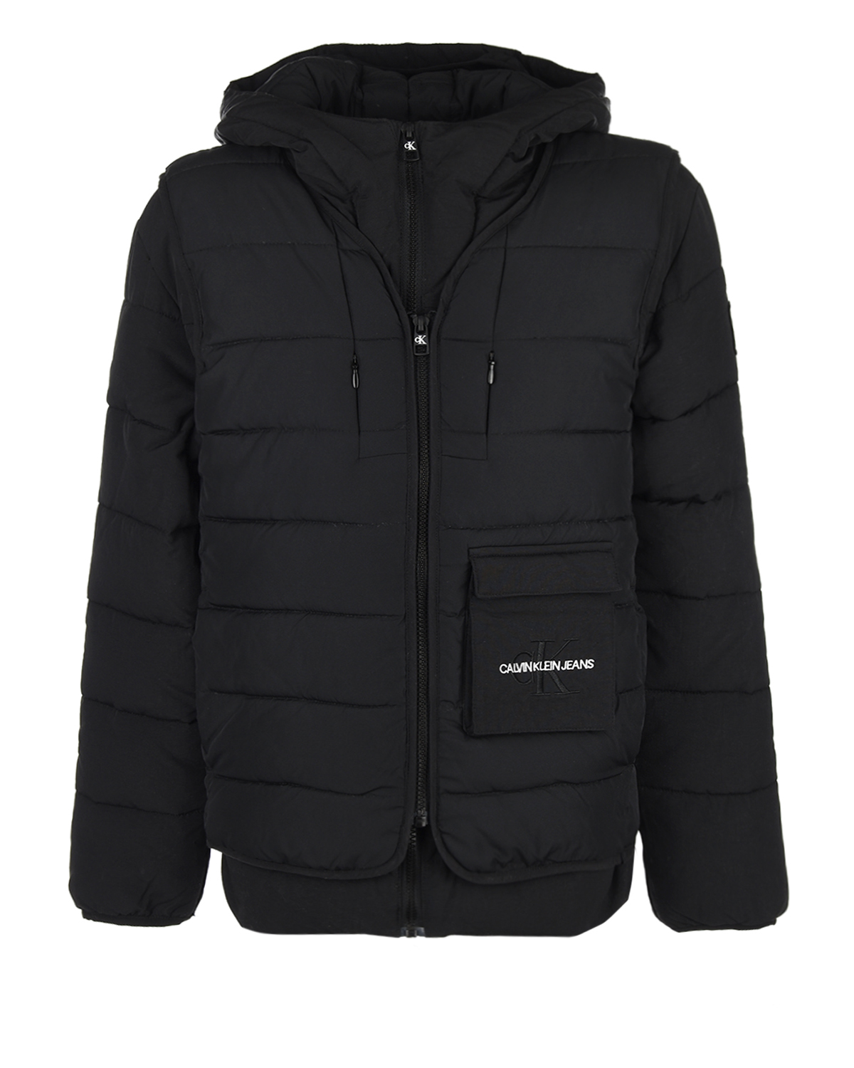 Черная куртка-трансформер Calvin Klein детская, размер 152, цвет черный - фото 1