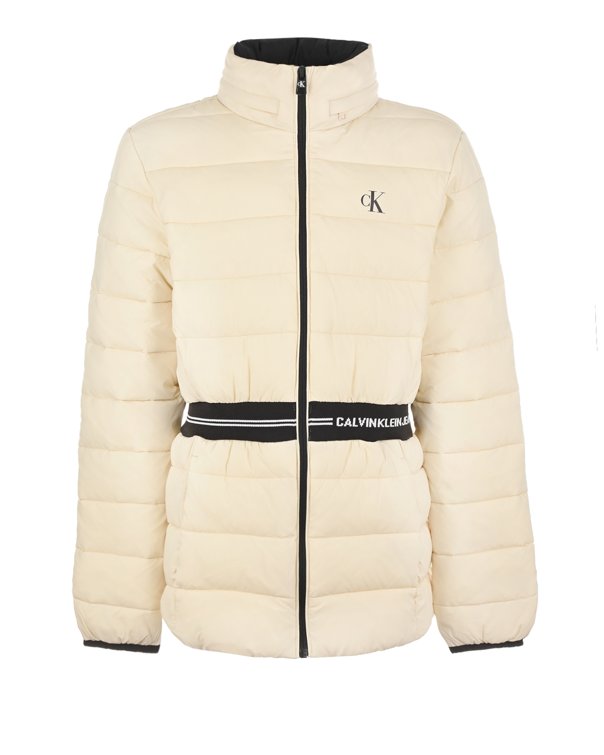 Стеганая куртка кремового цвета Calvin Klein детская, размер 152 - фото 1