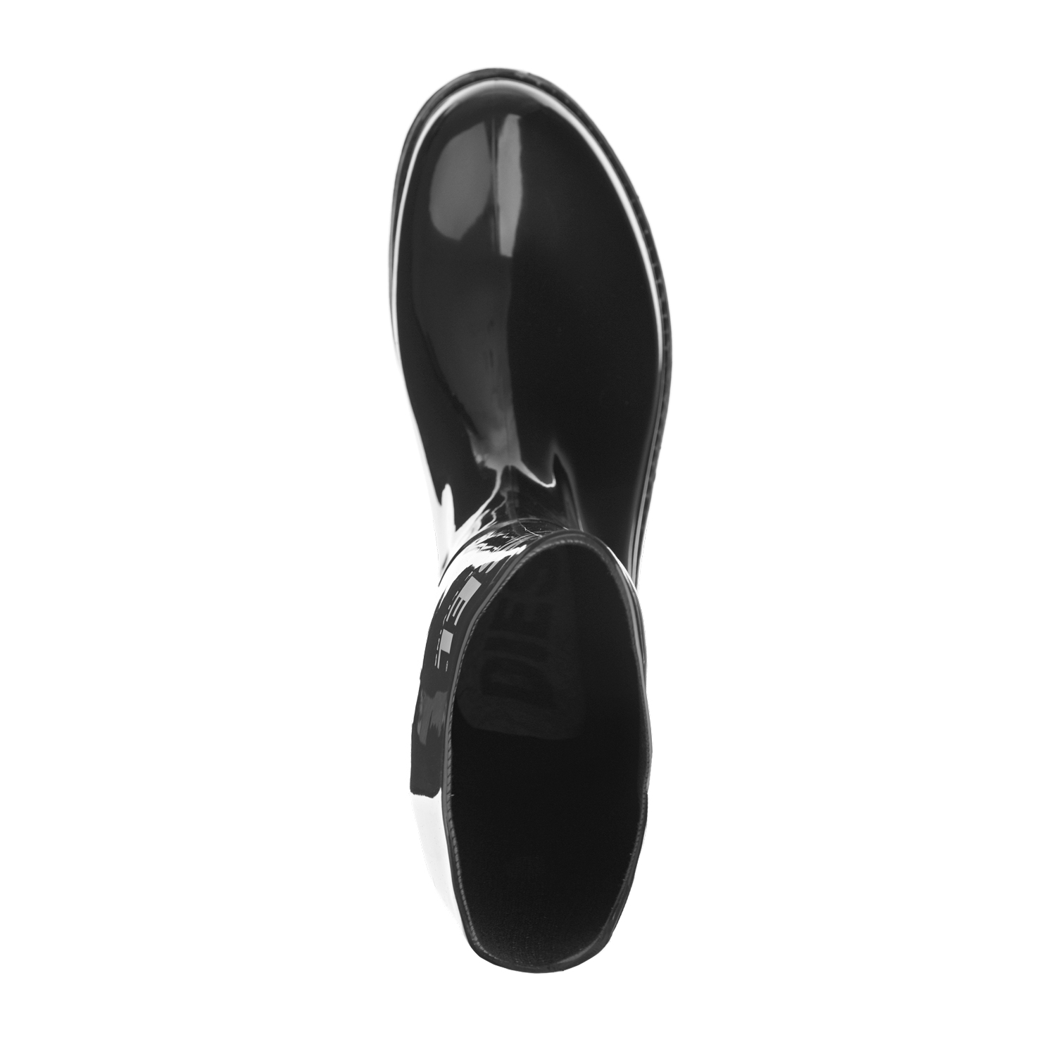 Черные резиновые сапоги с белым логотипом Diesel детские, размер 32, цвет черный - фото 4