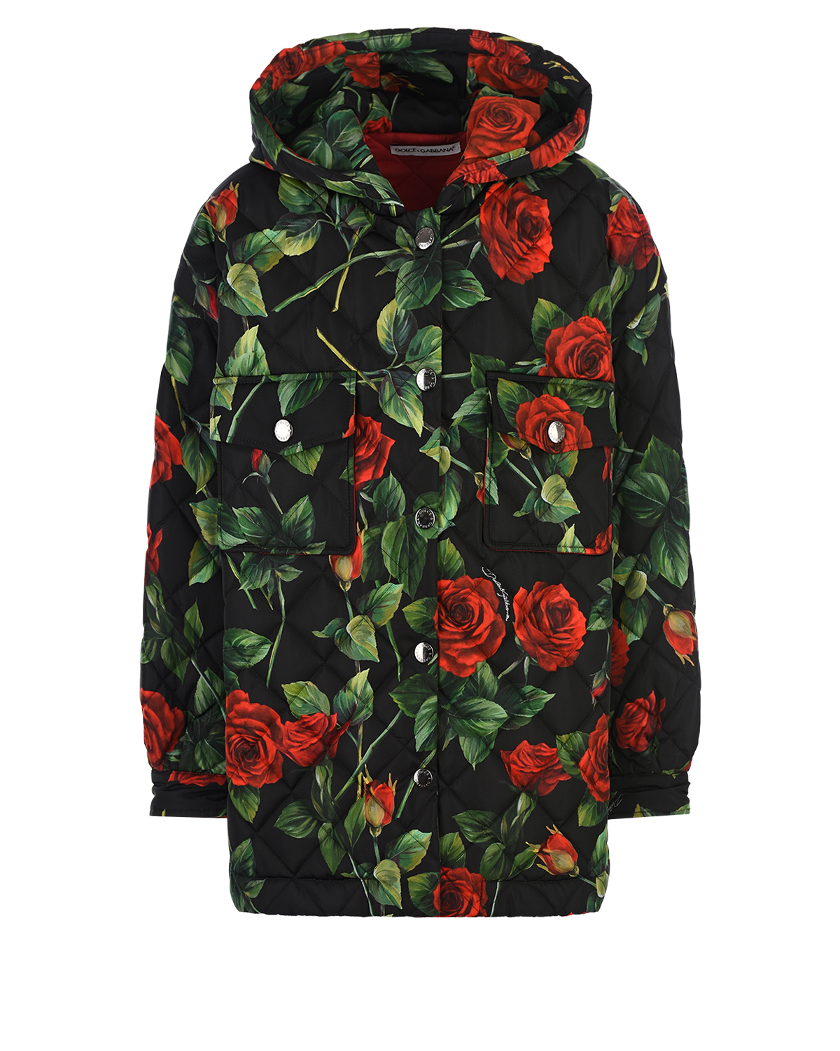 Куртка с принтом "розы" Dolce&Gabbana детская, размер 98, цвет мультиколор - фото 1
